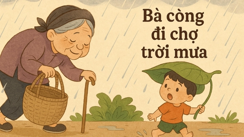 Tìm hiểu ý nghĩa đồng dao Bà còng đi chợ trời mưa
