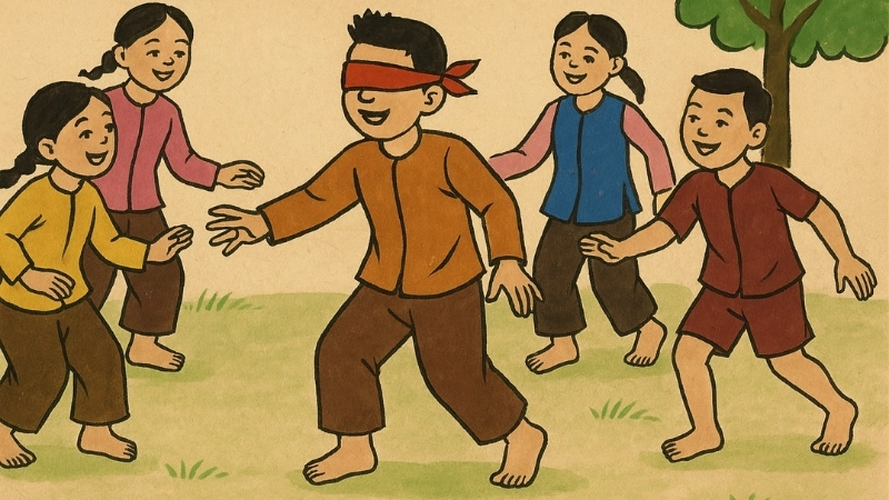 Đồng dao bịt mắt bắt dê - Trò chơi dân gian tuổi thơ ý nghĩa