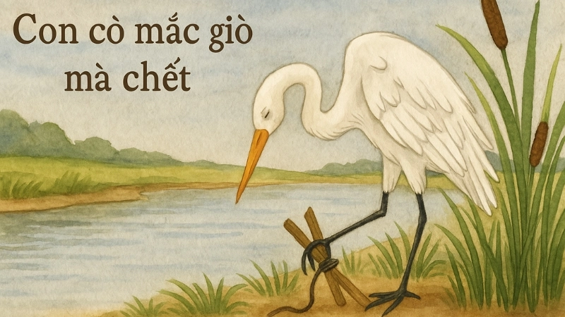 Ý nghĩa bài đồng dao Con cò mắc giò mà chết đầy sâu sắc