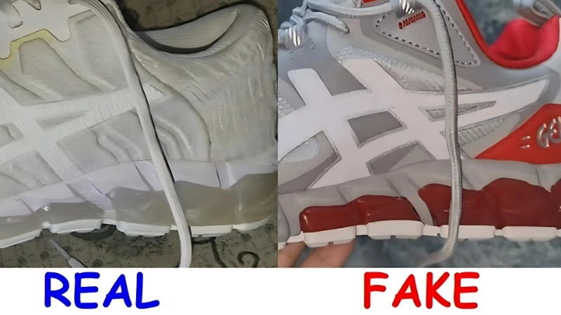 Cách phân biệt giày Asics thật và giả qua chi tiết logo và thiết kế