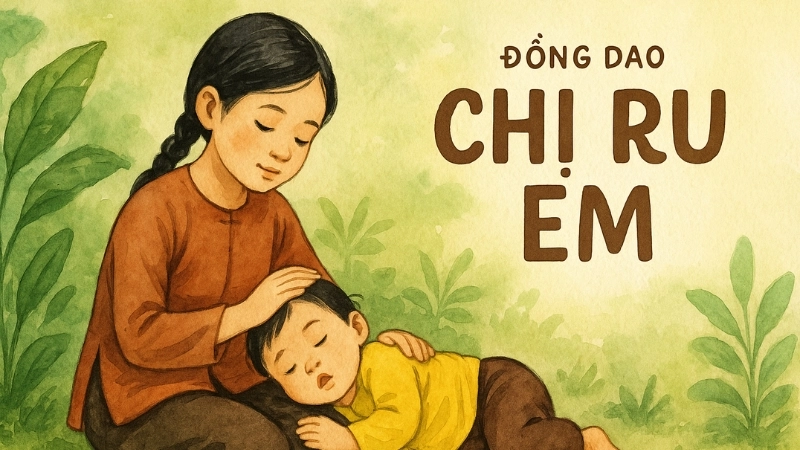 Lời bài đồng dao Chị ru em dễ nhớ cho bé mầm non