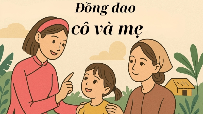 Đồng dao cô và mẹ truyền cảm hứng cho bé đến lớp