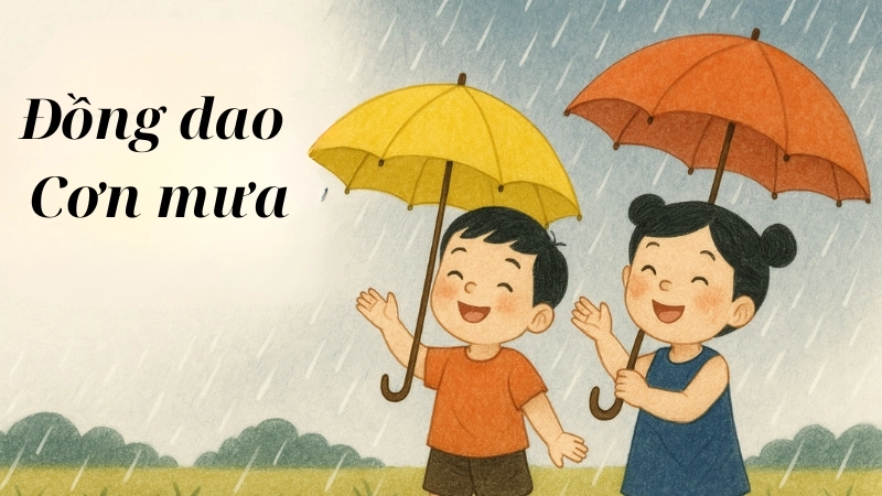 Đồng dao Cơn mưa giúp bé cảm nhận thiên nhiên sinh động
