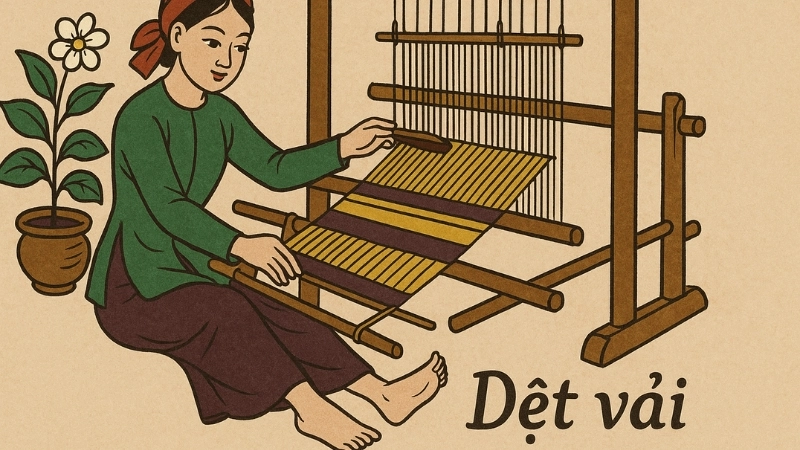 Tìm hiểu bài đồng dao dệt vải mang hơi thở làng nghề dân tộc