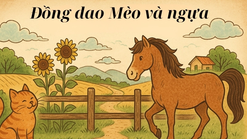 Đồng dao mèo và ngựa vui nhộn cho bé mầm non học nói