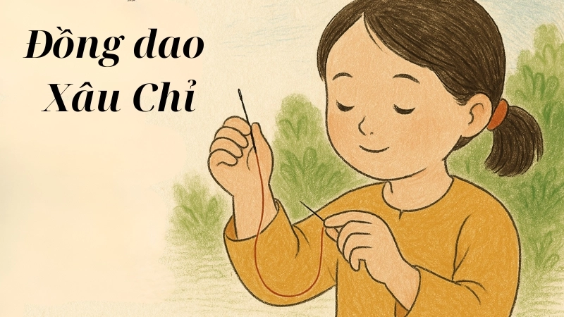 Đồng dao xâu chỉ giúp bé rèn ngôn ngữ và sự khéo léo
