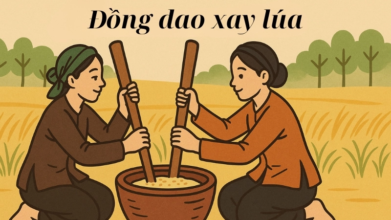 Đồng dao xay lúa và nét đẹp văn hóa nông thôn xưa