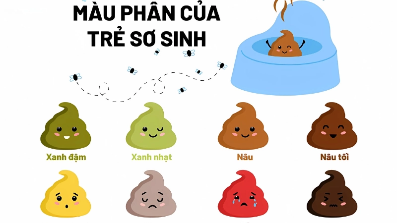 Cách phân biệt màu phân của trẻ sơ sinh