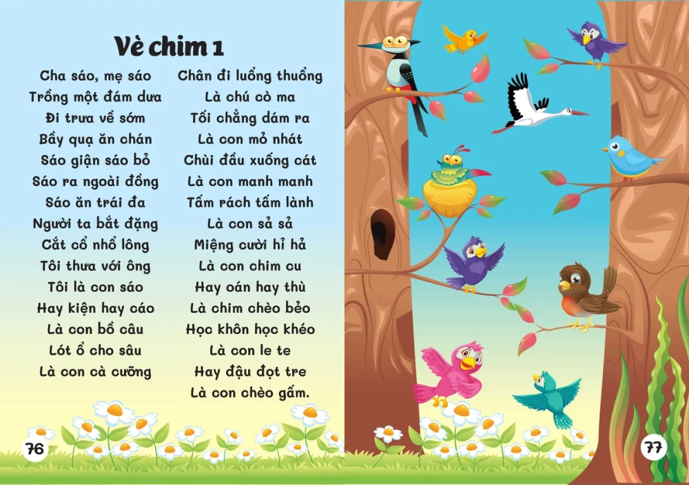 Bé vui chơi cùng tập sách đồng dao về các loài vật đáng yêu