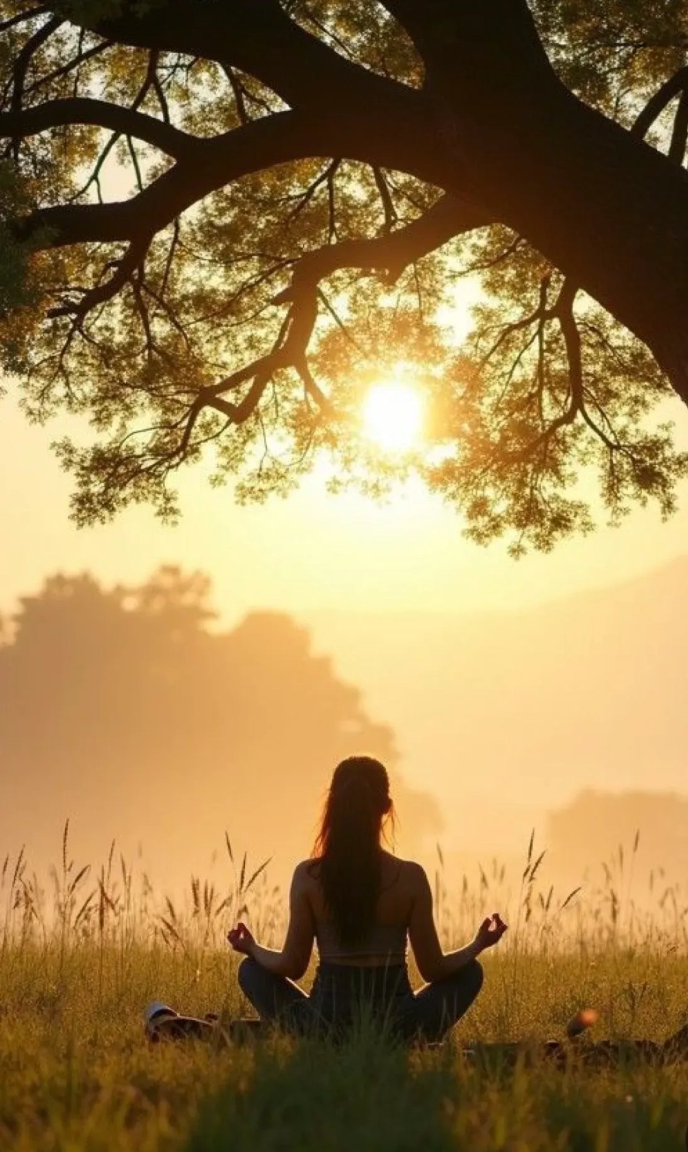 Cô gái đeo tai nghe lắng nghe podcast chữa lành vào buổi tối