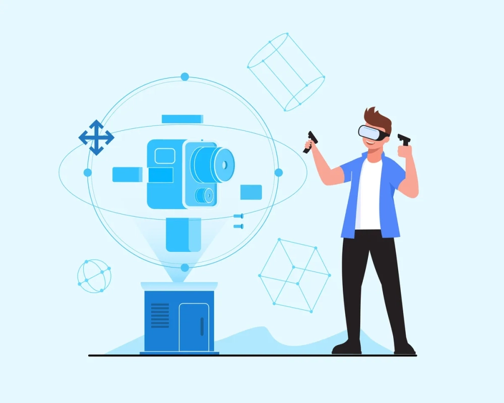 Game thủ hào hứng tham gia vào trò chơi thực tế ảo hành động