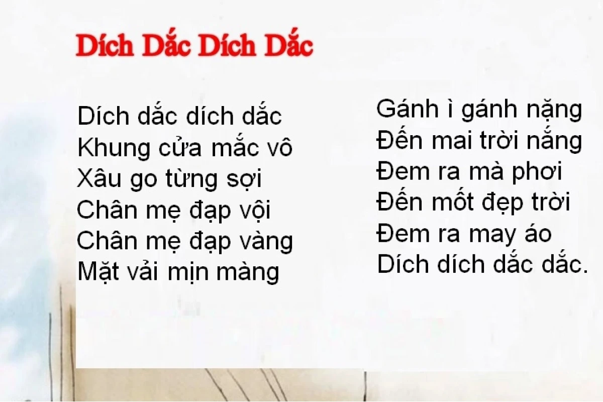 Đồng dao Dích dắc dích dắc: Lời ca dao về nghề nghiệp và cuộc sống