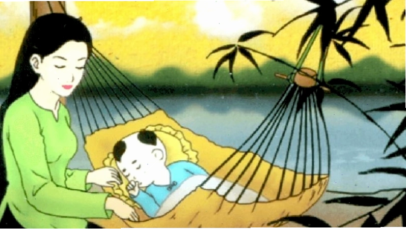Bé gái ngủ ngon lành với bài đồng dao Cái ngủ