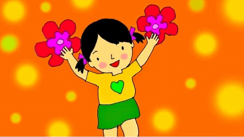 Bé gái vui vẻ đọc đồng dao về bản thân