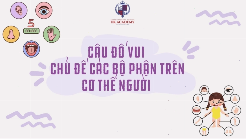 Bé mầm non hào hứng tham gia trò chơi đố vui về các bộ phận trên cơ thể người