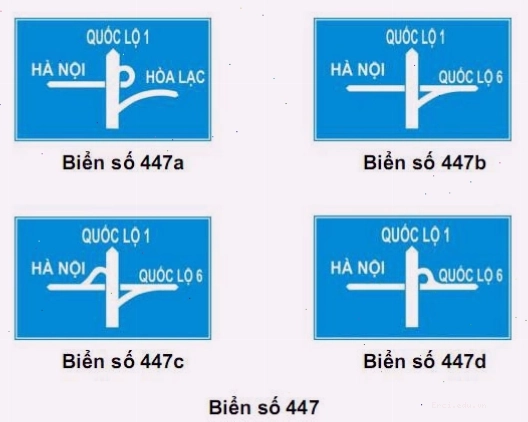 Biển báo số 447 chỉ dẫn cầu vượt liên thông