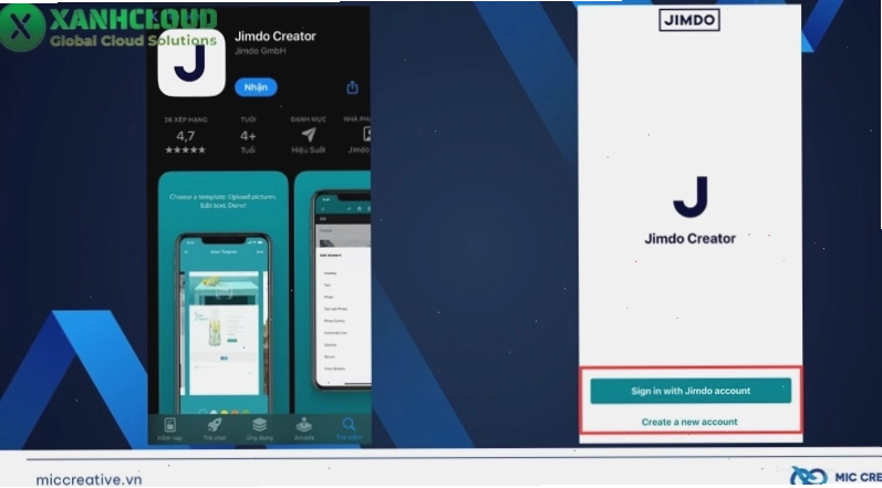 Cách tạo web trên điện thoại bằng Jimdo