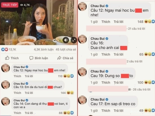 Châu Bùi chơi đố chữ không dấu trên livestream gây tranh cãi