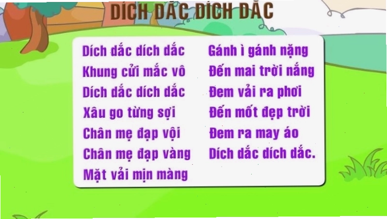 Chi tiết hình ảnh minh họa cho bài đồng dao Dích dắc dích dắc