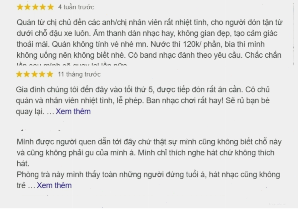 Đánh giá của khách hàng về Phòng Trà Hát Với Nhau Số 8