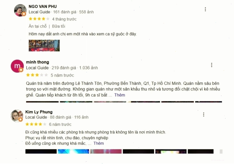 Đánh giá tích cực của khách hàng về trải nghiệm tại phòng trà