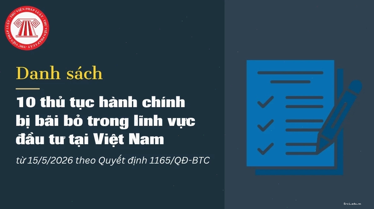 Danh sách thủ tục hành chính bị bãi bỏ trong lĩnh vực đầu tư