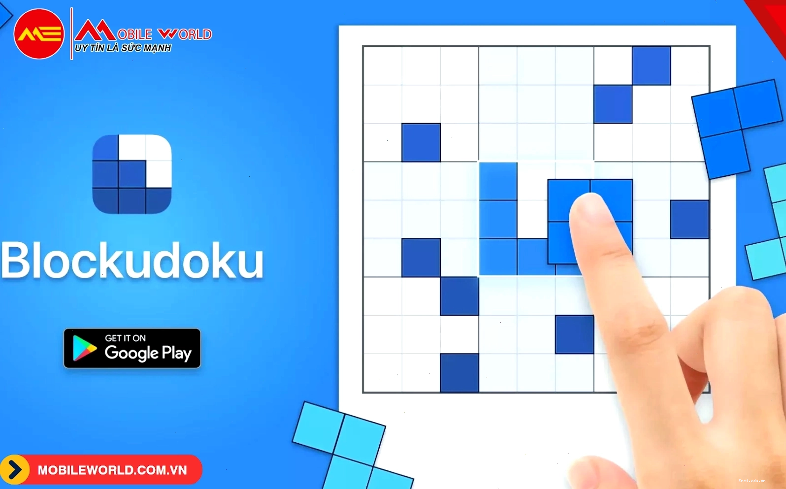 Giao diện game xếp gạch với các khối hình đa dạng
