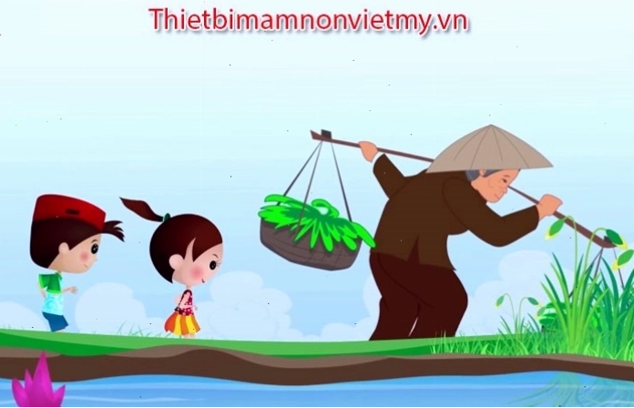 Hình ảnh minh họa bà còng đi chợ trong bài đồng dao