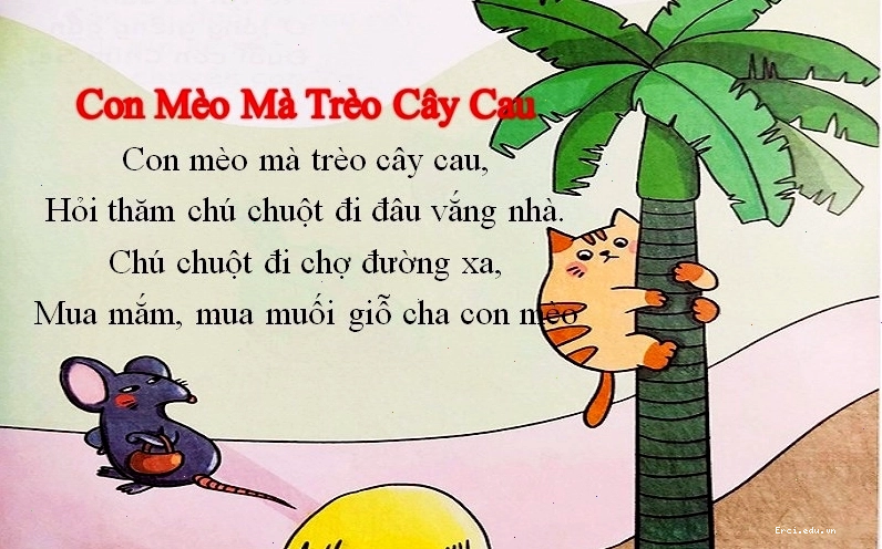 Hình ảnh minh họa bài đồng dao con mèo mà trèo cây cau