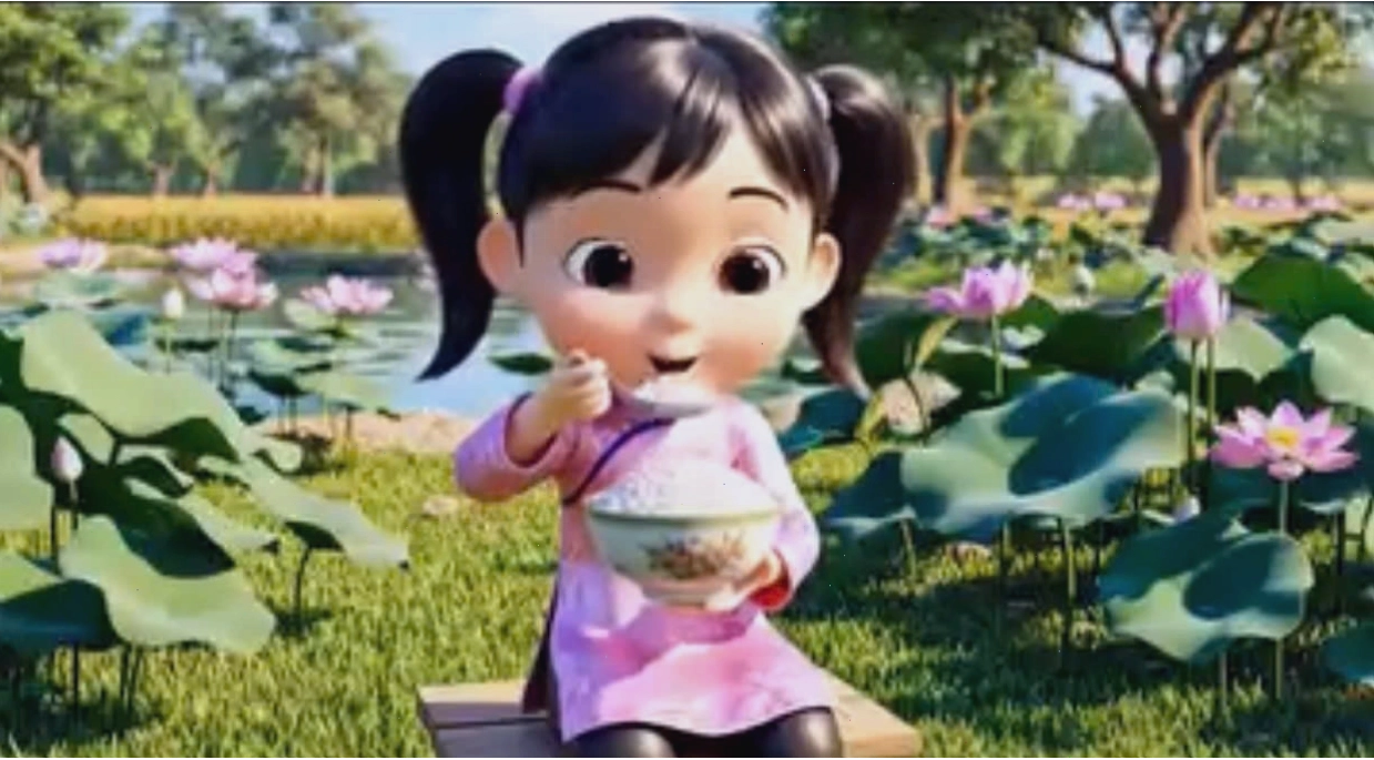 Hình ảnh minh họa trẻ em cùng nhau đọc đồng dao