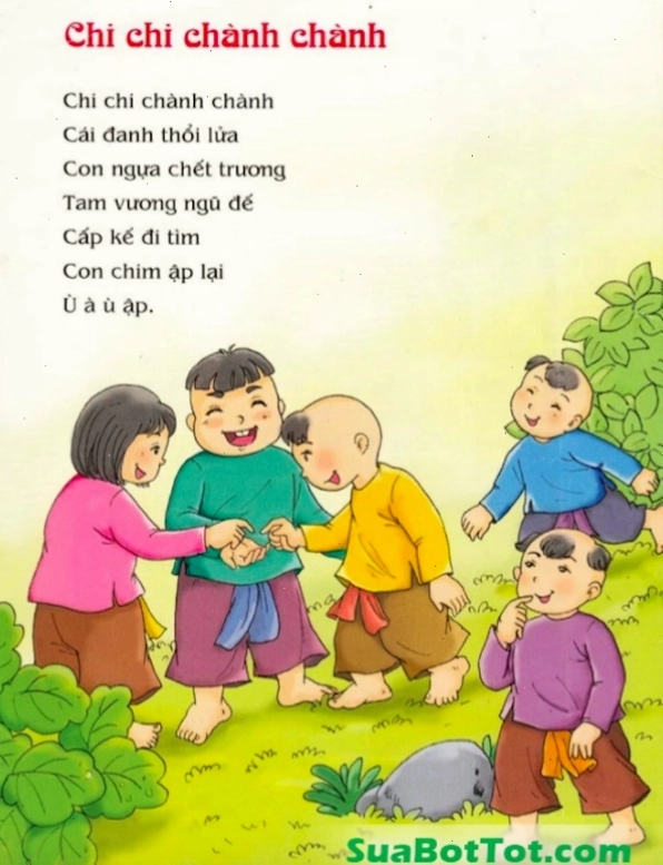 Hình ảnh minh họa trò chơi Chi chi cành chanh với các bài đồng dao
