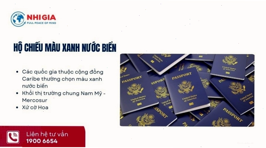 Hộ chiếu phổ thông màu xanh nước biển với các chi tiết in chìm