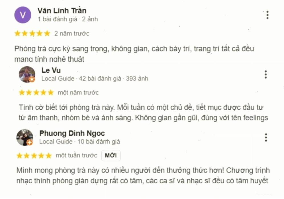 Không gian ấm áp tại Phòng trà Feelings
