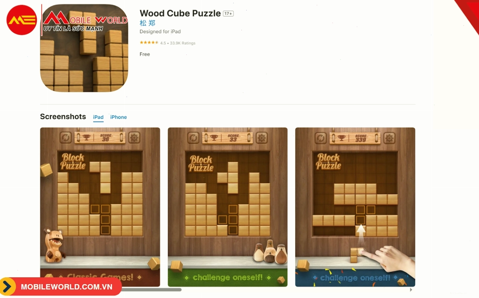Màn hình tải game xếp gạch trên điện thoại