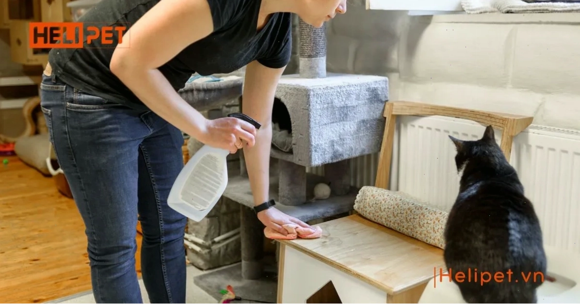 Mèo con đang được khám