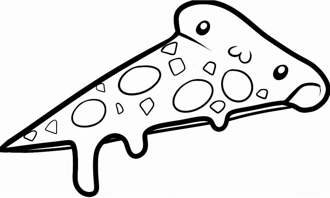 Miếng pizza hoạt hình với khuôn mặt vui vẻ