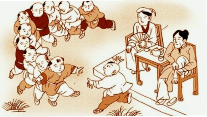 Minh họa bài đồng dao Rồng rắn lên mây quen thuộc