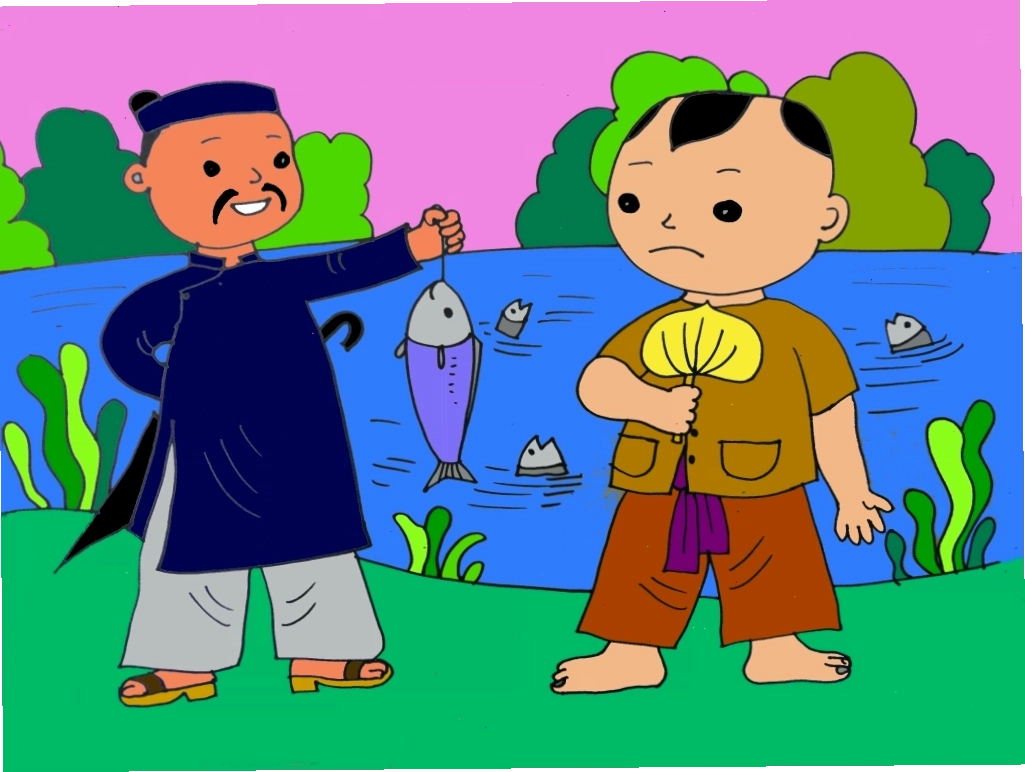 Minh họa nhân vật Thằng Bờm trong bài đồng dao
