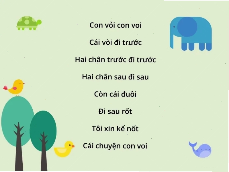 Minh họa trẻ em vui đùa với các con vật dưới nước qua bài đồng dao