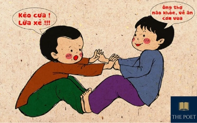 Minh họa trò chơi đồng dao Kéo cưa lừa xẻ