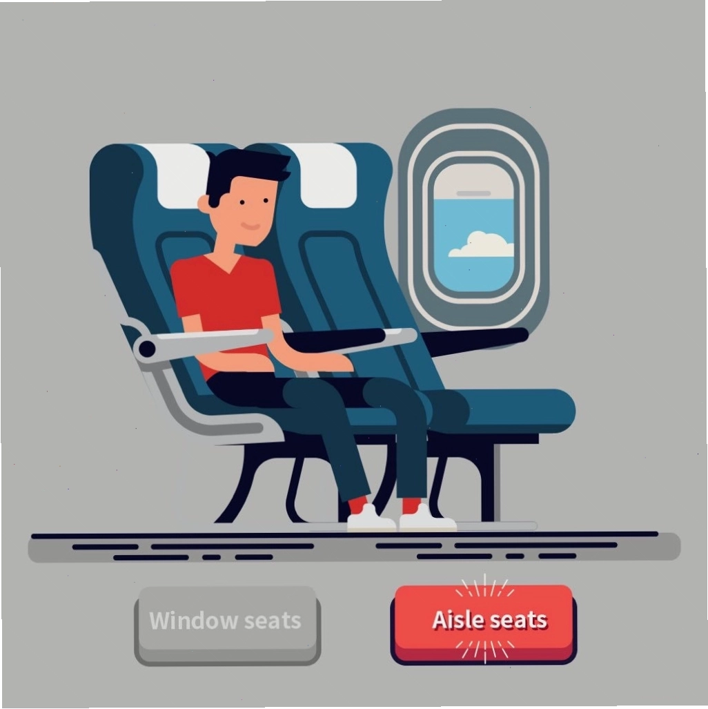 Minh họa vị trí ghế aisle seat trên máy bay