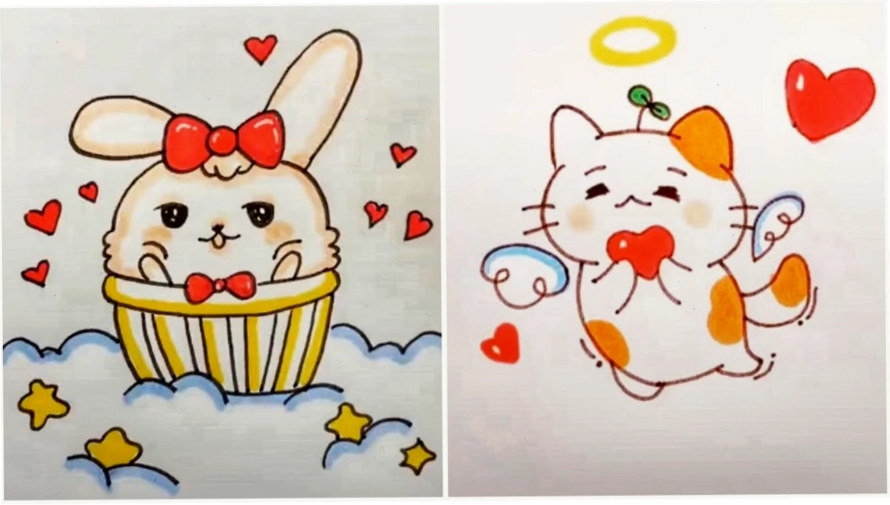 Nhiều hình vẽ cute đơn giản với các chủ đề khác nhau