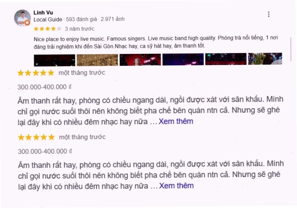 Nhiều lời khen ngợi từ khách hàng về chất lượng âm nhạc và dịch vụ tại phòng trà