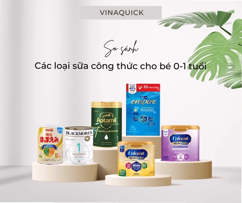 So sánh các loại sữa công thức cho bé 0-1 tuổi với thành phần dinh dưỡng đa dạng