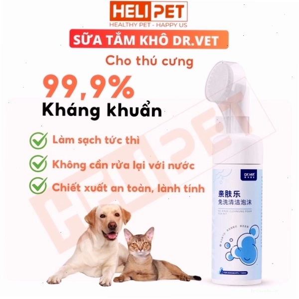 Sữa tắm khô cho chó mèo giúp giữ vệ sinh cho mèo