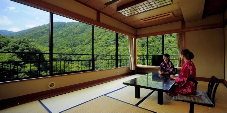 Tầm nhìn từ Onsen Ryokan Yuen Shinjuku với khung cảnh thành phố Tokyo