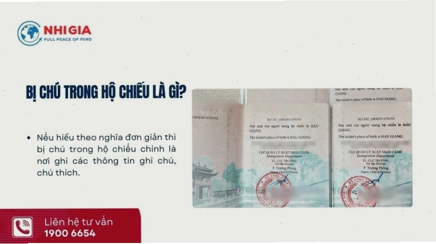 Trang bị chú trong hộ chiếu ghi nhận thông tin về thị thực hoặc giấy phép đặc biệt