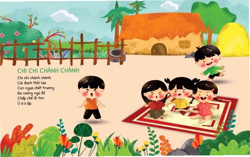 Trẻ em chơi trò chơi Chi chi chành chành ngoài trời