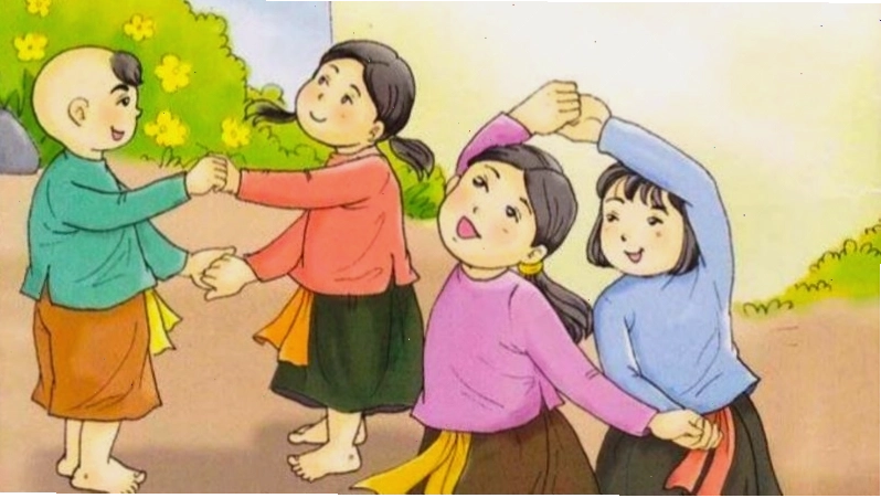 Trẻ em cùng nhau đọc đồng dao