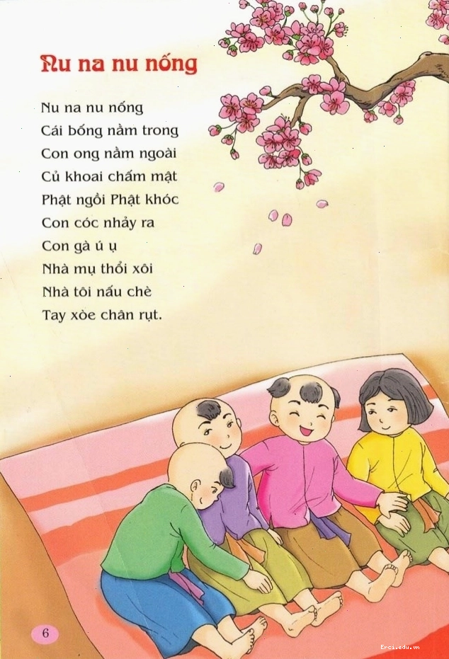 Trẻ em đang học bài đồng dao tại trường mầm non